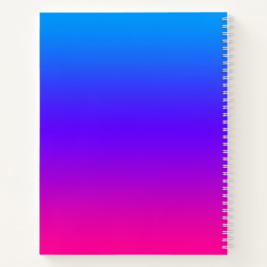 Aqua Blue Violet Paarse en Hot Pink Ombre Notitieboek (Achterkant)
