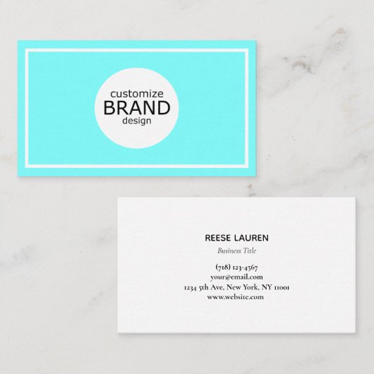 Aqua Blue Voeg je Logo toe Visitekaartje (Voorkant / Achterkant)