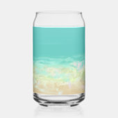 Aqua Blue Water Beach Bruiloft Aangepaste namen Blikvorm Glas (Achterkant)