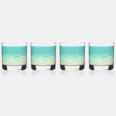 Aqua Blue Water Beach Bruiloft Aangepaste namen Whisky Glas (Achterkant)