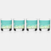 Aqua Blue Water Beach Bruiloft Aangepaste namen Whisky Glas (Voorkant)