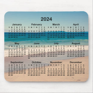 Aqua Blue Water Beach Foto 2024 Kalender Muismat