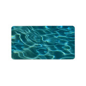 Aqua Blue Water Pattern, rimpeling oceaangolven Etiket (Voorkant)