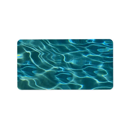 Aqua Blue Water Pattern, rimpeling oceaangolven Etiket (Voorkant)