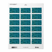 Aqua Blue Water Pattern, rimpeling oceaangolven Etiket (Full Sheet)