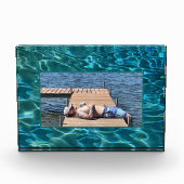 Aqua Blue Water Pattern, rimpeling oceaangolven Fotoblokken (Voorkant)