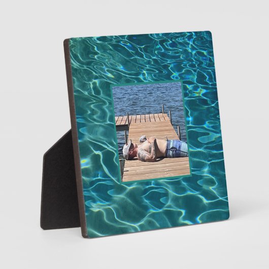 Aqua Blue Water Pattern, rimpeling oceaangolven Fotoplaat (Voorkant)