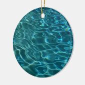 Aqua Blue Water Pattern, rimpeling oceaangolven Keramisch Ornament (Links)