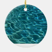 Aqua Blue Water Pattern, rimpeling oceaangolven Keramisch Ornament (Achterkant)