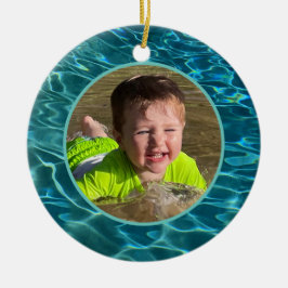 Aqua Blue Water Pattern, rimpeling oceaangolven Keramisch Ornament