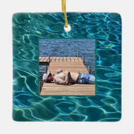 Aqua Blue Water Pattern, rimpeling oceaangolven Keramisch Ornament