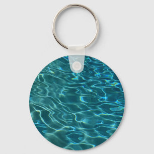 Aqua Blue Water Pattern, rimpeling oceaangolven Sleutelhanger