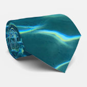 Aqua Blue Water Pattern, rimpeling oceaangolven Stropdas (Opgerold)