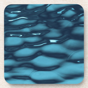 Aqua Blue Water Waves Bier Onderzetter