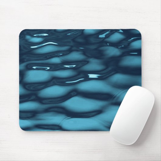 Aqua Blue Water Waves Muismat (Met muis)