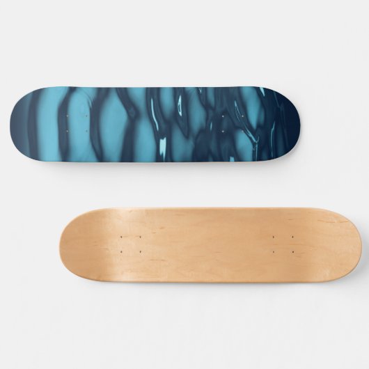 Aqua Blue Water Waves Persoonlijk Skateboard (Horizontaal)