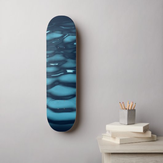 Aqua Blue Water Waves Persoonlijk Skateboard (Muurkunst)