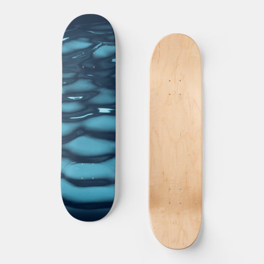 Aqua Blue Water Waves Persoonlijk Skateboard (Voorkant)