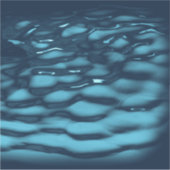 Aqua Blue Water Waves Sticker (Voorkant)