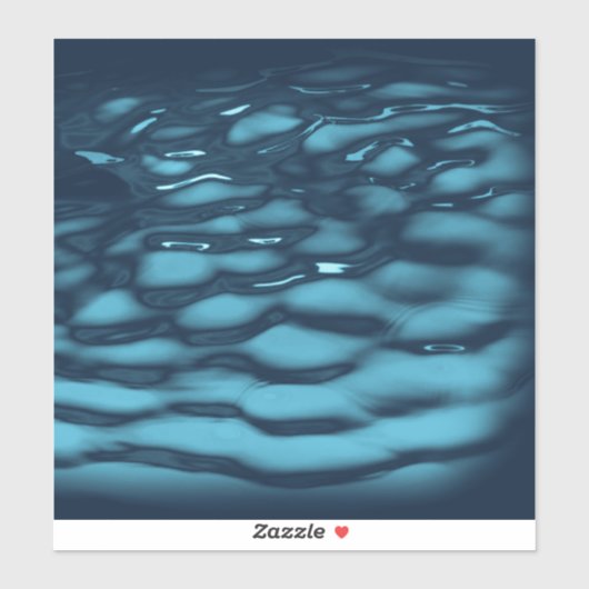 Aqua Blue Water Waves Sticker (Vel)