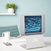 Aqua Blue Water Waves Sticker (Laptop op bureau)