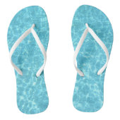 Aqua Blue Water White Slim Straps Volwassen Trendy Teenslippers (Voetbed)