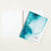 Aqua Blue Waterverf Background Planner (Display)