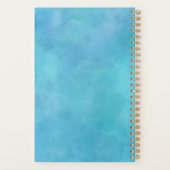 Aqua Blue Waterverf Gepersonaliseerde Planner (Achterkant)