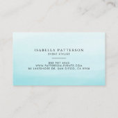 Aqua Blue Waterverf Ombre Modern Visitekaartje (Achterkant)