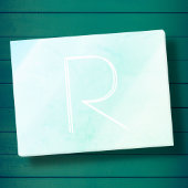 Aqua blue waterverf pastel-monogram post-it® notes