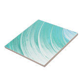 Aqua Blue Waterverf Patroon Tegeltje (Zijkant)