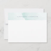 Aqua Blue Waterverf Personal Stationery Note Kaart Notitiekaartje (Voorkant)