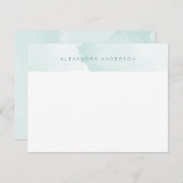 Aqua Blue Waterverf Personal Stationery Note Kaart Notitiekaartje