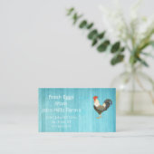 Aqua Blue Waterverf Rooster Silhouette Chevron Visitekaartje (Staand voorkant)