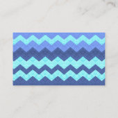 Aqua Blue Waterverf Rooster Silhouette Chevron Visitekaartje (Achterkant)