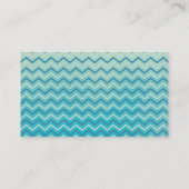 Aqua Blue Waterverf Rooster Silhouette Chevron Visitekaartje (Achterkant)