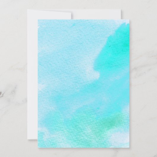 Aqua blue waterverf, stervisstrand bruiloft kaart