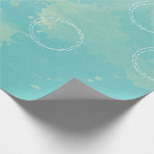 Aqua Blue Waterverf Verpakkingspapier Cadeaupapier (Hoek)