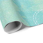 Aqua Blue Waterverf Verpakkingspapier Cadeaupapier (Rol Hoek)