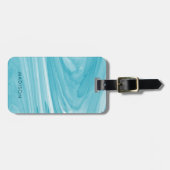 Aqua Blue Waterverf wervelpatroon Bagagelabel (Voorkant horizontaal)
