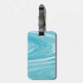 Aqua Blue Waterverf wervelpatroon Bagagelabel (Achterkant verticaal)