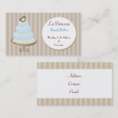 aqua blue Wedding Cakemakers visitekaartjes (Voorkant / Achterkant)