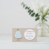 aqua blue Wedding Cakemakers visitekaartjes (Staand voorkant)