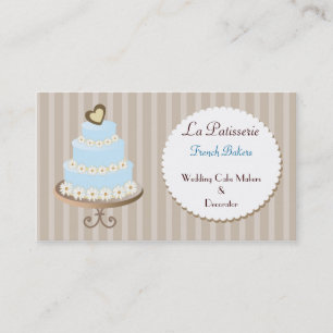 aqua blue Wedding Cakemakers visitekaartjes