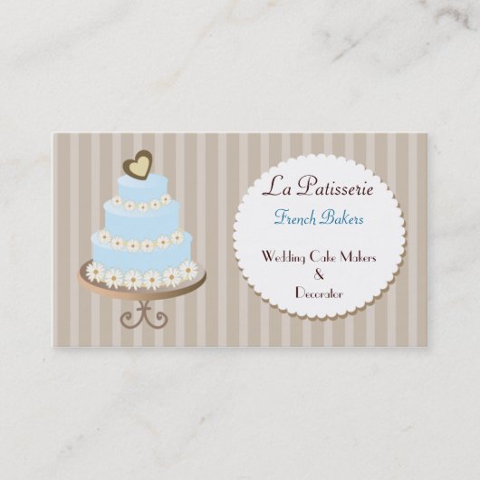 aqua blue Wedding Cakemakers visitekaartjes (Voorkant)