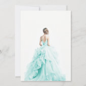 Aqua Blue Wedding Gown Vrijgezellenfeest Bedankt Kaart (Achterkant)