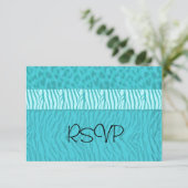 Aqua Blue Wedding RSVP (Staand voorkant)