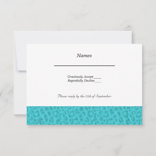 Aqua Blue Wedding RSVP (Achterkant)