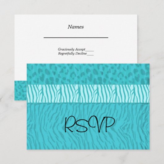 Aqua Blue Wedding RSVP (Voorkant / Achterkant)