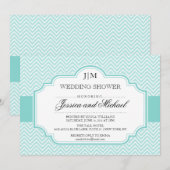 Aqua Blue Wedding Shower-uitnodigingen Kaart (Voorkant / Achterkant)